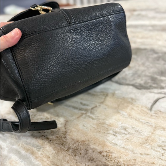 Beautifully black leather Tory Burch whipstitch backpack EUC - Picture 5 of 10